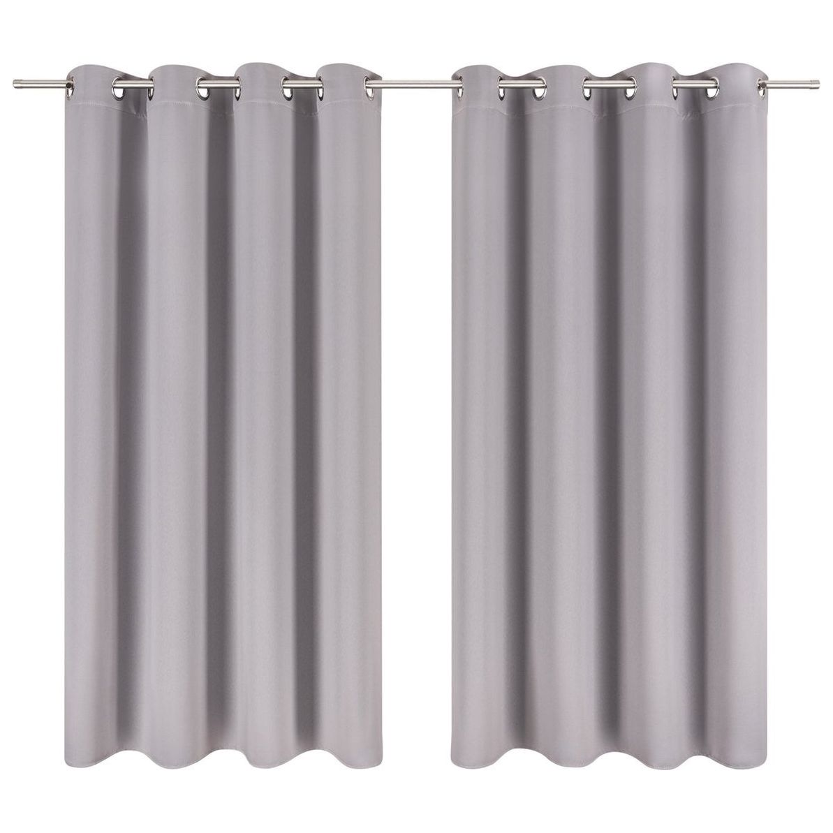 2 stuks - Hoogwaardige Ondoorzichtige Verduisteringsgordijnen - Grijs - Complete Privacy en Lichtblokkering voor Betere Slaap - Duurzaam Polyester, Wasbaar, Eenvoudige Effen Patroon, Oogjestopstijl - Woonkamer, Slaapkamer, Kinderkamer - 145 x 140 cm