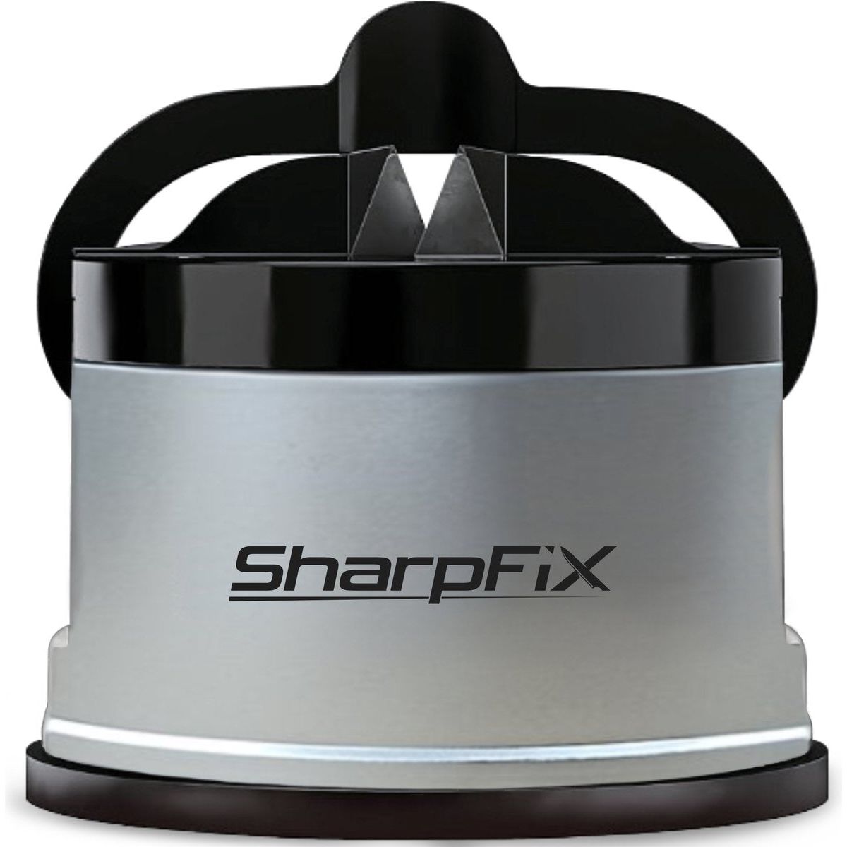 Sharpfix Messenslijper - Zuignap Slijper - H1313B - Keukenslijper met Zuigvoet - Handmatige Messenscherper - Zilver - Compact Slijpapparaat voor Messen en Keukenhulpmiddelen