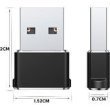 2 Stuks - USB-C Female naar USB Male Adapter - Type C naar USB A Kabel Converter - Geschikt voor Mobiel, Tablet, Computer, Etc. - Zwart