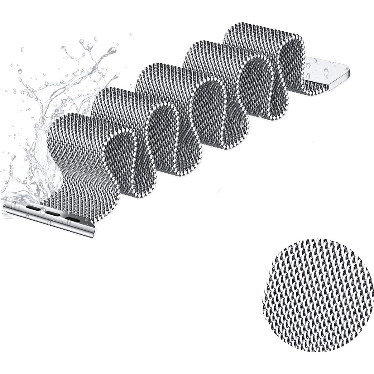 RVS | Milanese Vervangende Smartwatch Band | Stalen Magnetische Horlogeband | Stalen Bandvervanging van Roestvrij staal | Horlogeband Accessoires | Geschikt Voor Apple Watch | 41mm / 40mm / 38mm | Zilver