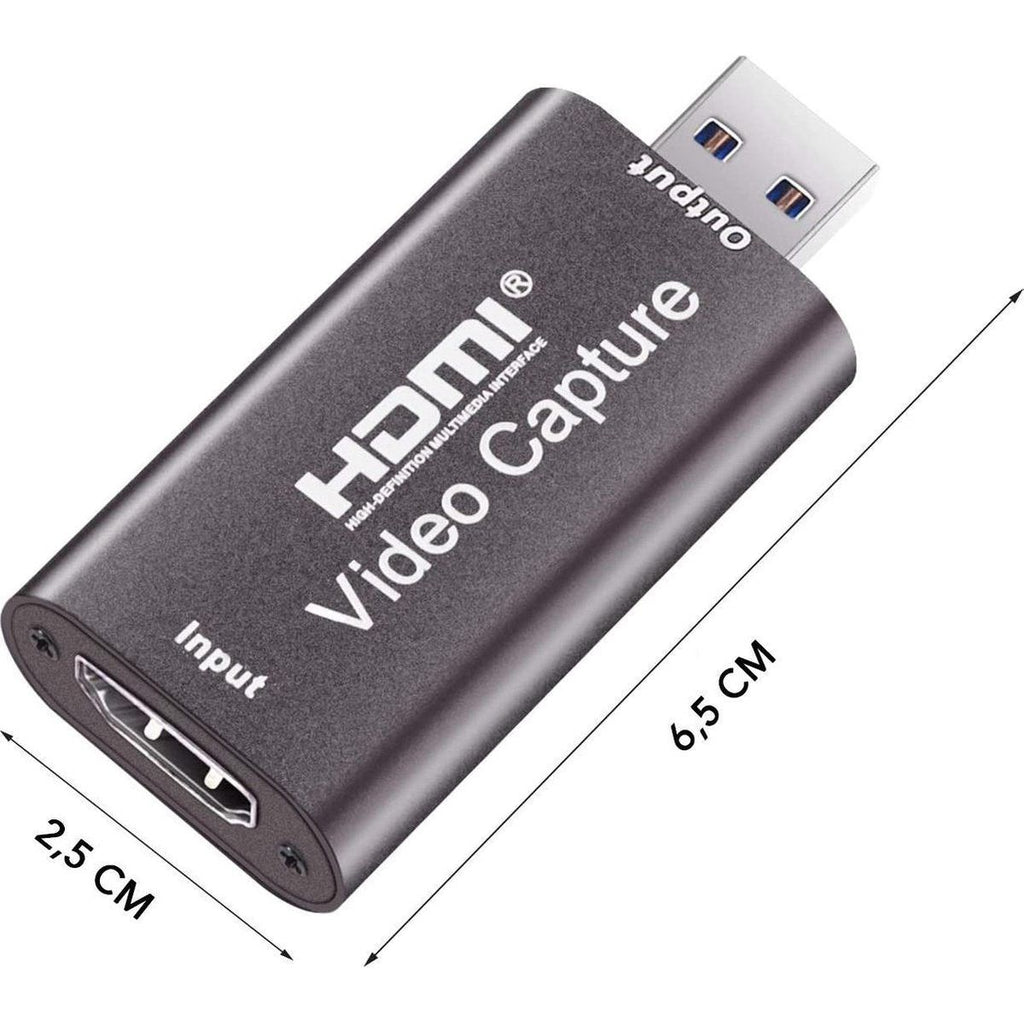 HDMI Video Capture Kaart 1080P 4K - USB 2.0 - Ideaal voor Live Streaming, Gaming, Onderwijs en Video Conferenties - Eenvoudige Plug & Play Installatie, Geen Extra Drivers Nodig - Ondersteunt Diverse Streaming Platforms en Software