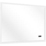 LED Badkamerspiegel - 100x80 cm - Met Touchsensor, Digitale Klok &amp; Dimfunctie - Kopervrij Glas - Dimbare LED-Verlichting - Warm/Koud Licht - Energieklasse A++ - Wandmodel - Slechts 31 mm Diep
