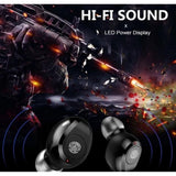 Draadloze Bluetooth Oordopjes – Zwarte In-Ear Earbuds met Oplaadcase – Noise Cancelling Koptelefoon met Touch Control en HD Geluid – IPX7 Waterdicht – Powerbank 2200mAh – Compatibel met iPhone, Samsung, Laptop en Smartwatch