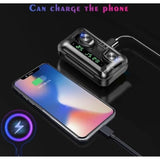 Draadloze Bluetooth Oordopjes – Zwarte In-Ear Earbuds met Oplaadcase – Noise Cancelling Koptelefoon met Touch Control en HD Geluid – IPX7 Waterdicht – Powerbank 2200mAh – Compatibel met iPhone, Samsung, Laptop en Smartwatch