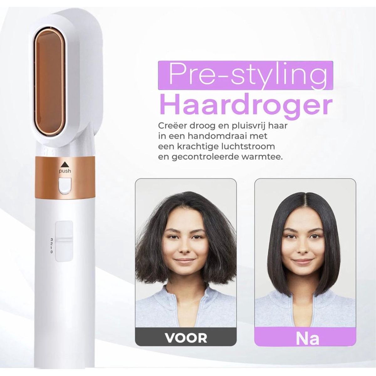 Glamoureuze Fineza Multistyler V4: 5-in-1 Haarstyling Innovatie in Chique Wit & Goud - Voor Elke Stijl, Elke Dag!
