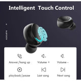 Draadloze Bluetooth Oordopjes – Zwarte In-Ear Earbuds met Oplaadcase – Noise Cancelling Koptelefoon met Touch Control en HD Geluid – IPX7 Waterdicht – Powerbank 2200mAh – Compatibel met iPhone, Samsung, Laptop en Smartwatch