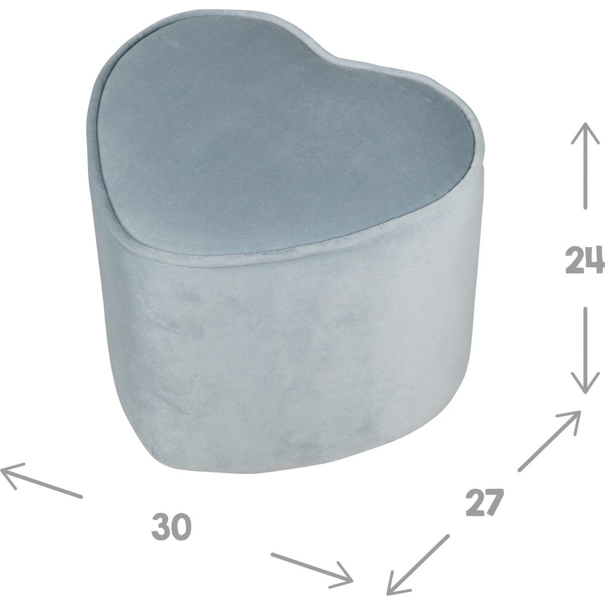 Roba - Kinderpoef - Lil Sofa Junior - Fluwelen Zitpoef - Kinderfauteuil - Kinderzitmeubel - Poef voor Kinderen - 24 cm Hoog - Blauw - Zacht en Lichtgewicht