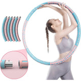 6-Delige - Gewogen Fitness Hula Hoops voor Volwassenen - Vulbaar Hoela Hoep - Fitness & Buikspiertraining - Afneembare Hoepel - Gemakkelijk te Monteren - 94cm Diameter