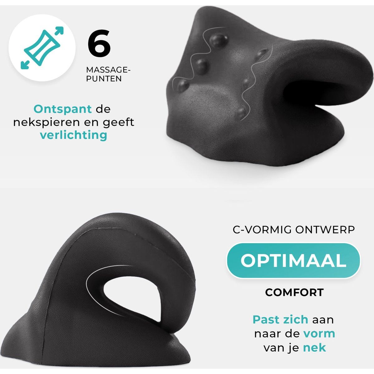 Ergonomisch Nekstretcher - Nekkussen tegen nekpijn - Massagekussen - Hoofdkussen voor ontspanning - Nekmassage apparaat - Kussen tegen nekklachten - Orthopedisch nekkussen