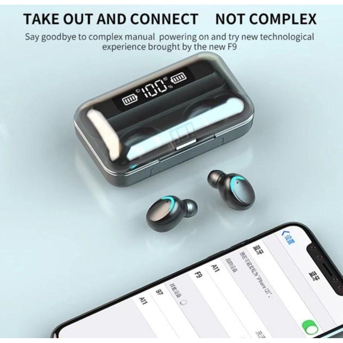 Draadloze Bluetooth Oordopjes – Zwarte In-Ear Earbuds met Oplaadcase – Noise Cancelling Koptelefoon met Touch Control en HD Geluid – IPX7 Waterdicht – Powerbank 2200mAh – Compatibel met iPhone, Samsung, Laptop en Smartwatch
