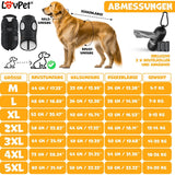 Hondenjas M – Hondenvest Met Harnas – Gewatteerde Winterjas Voor Honden – Waterdicht Gevoerd Vest – Met Reflecterende Strepen – D-Ring – Inclusief 45 Poepzakjes Met Dispenser – Warme Hondenvacht Voor Koud Weer – Zwart