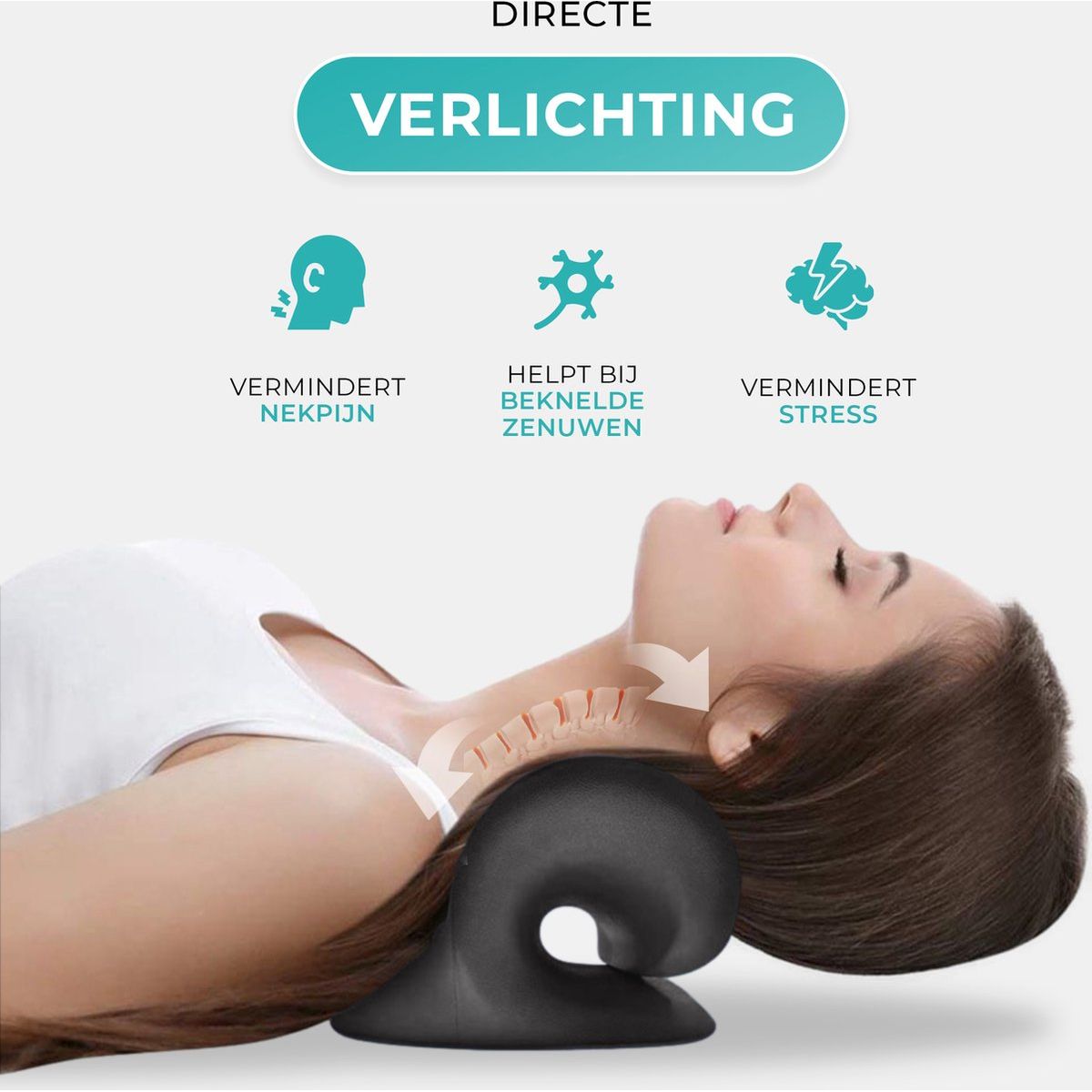 Ergonomisch Nekstretcher - Nekkussen tegen nekpijn - Massagekussen - Hoofdkussen voor ontspanning - Nekmassage apparaat - Kussen tegen nekklachten - Orthopedisch nekkussen