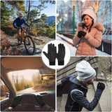 Touchscreen Winterhandschoenen - Warm, Antislip & Stijlvol - Geschikt Voor Touchscreen Apparaten - Fleece Gevoerd voor Optimaal Comfort - Geschikt Voor buitenactiviteiten zoals fietsen, hardlopen, skiën en meer - Winddicht - Gebreid - Zwart