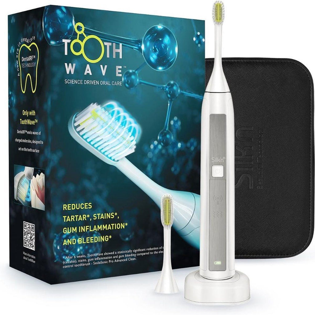 Silk n ToothWave elektrische tandenborstel – sonische tandenborstel met DentalRF technologie – oplaadbare toothbrush met 48000 vibraties per minuut – 3 standen – waterproof elektrische tandborstel voor gebitsverzorging
