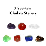 Set van 7 Chakra-Stenen en Helende Kristallen - Geschikt voor Balans, Aarding en Meditatie - Inclusief Draagtas