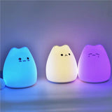 Zachte Silicone Katten Lamp - Met Afstandsbediening - RGB LED Nachtlampje - Draadloze Nachtlicht - 16 Kleurveranderende Dieren Nachtlampje - Oplaadbaar Nachtlicht - Geschikt voor Kinderen