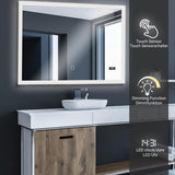 LED Badkamerspiegel - 100x80 cm - Met Touchsensor, Digitale Klok &amp; Dimfunctie - Kopervrij Glas - Dimbare LED-Verlichting - Warm/Koud Licht - Energieklasse A++ - Wandmodel - Slechts 31 mm Diep