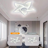 5-Blads Plafondventilator met Lamp – Dimbare Smart LED – 3 Ventilatorstanden – Afstandsbediening – Modern Design – Voor Woonkamer, Keuken of Slaapkamer – Ø 60 cm – Wit