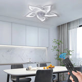 5-Blads Plafondventilator met Lamp – Dimbare Smart LED – 3 Ventilatorstanden – Afstandsbediening – Modern Design – Voor Woonkamer, Keuken of Slaapkamer – Ø 60 cm – Wit
