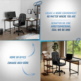 Luxe Bureaustoel Met Kunstleren Bekleding – Ergonomische Draaistoel Met Armleuningen En Wielen – In Hoogte Verstelbare Zitting – Zwart Kantoorstoel Voor Thuis Of Werkplek – 57,5 x 58 x 104 cm – Comfortabele Rugleuning 55 cm