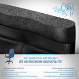 Luxe Bureaustoel Met Kunstleren Bekleding – Ergonomische Draaistoel Met Armleuningen En Wielen – In Hoogte Verstelbare Zitting – Zwart Kantoorstoel Voor Thuis Of Werkplek – 57,5 x 58 x 104 cm – Comfortabele Rugleuning 55 cm