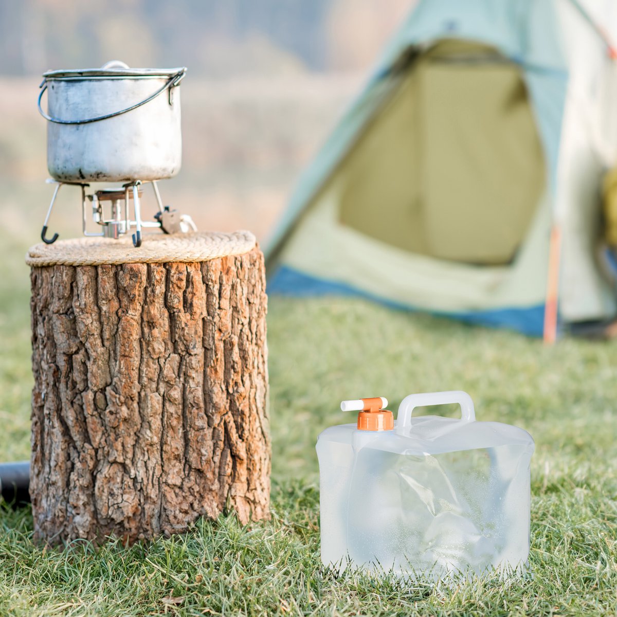 4 Stuks Opvouwbare Jerrycan - Watercontainer - Watertank Met Kraan - Opvouwbare Waterzak - Drinkwater Container - Opklapbare Water Tank - Draagbare Waterzak Met Handvat - Schroefdop - Tapkraan - BPA Vrij - Inhoud 5L 10L 15L 20L - Compact Opvouwbaar