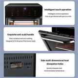 DT Airfryer XXL – Heteluchtfriteuse &amp; Mini Oven – 12L Inhoud – 1350W – RVS Behuizing – Tot 5 Personen – Multifunctionele Air Fryer met 8 Voorinstellingen – Minder Vet, Meer Smaak – Zwart/Zilver