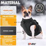 Hondenjas M – Hondenvest Met Harnas – Gewatteerde Winterjas Voor Honden – Waterdicht Gevoerd Vest – Met Reflecterende Strepen – D-Ring – Inclusief 45 Poepzakjes Met Dispenser – Warme Hondenvacht Voor Koud Weer – Zwart
