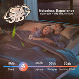 LuxiLamps Moderne Kroonluchter Plafondventilator – Smart Dimbare LED Lamp met Afstandsbediening & App – Kristal Ontwerp – 105 cm – Chroom