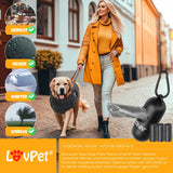 Hondenjas M – Hondenvest Met Harnas – Gewatteerde Winterjas Voor Honden – Waterdicht Gevoerd Vest – Met Reflecterende Strepen – D-Ring – Inclusief 45 Poepzakjes Met Dispenser – Warme Hondenvacht Voor Koud Weer – Zwart