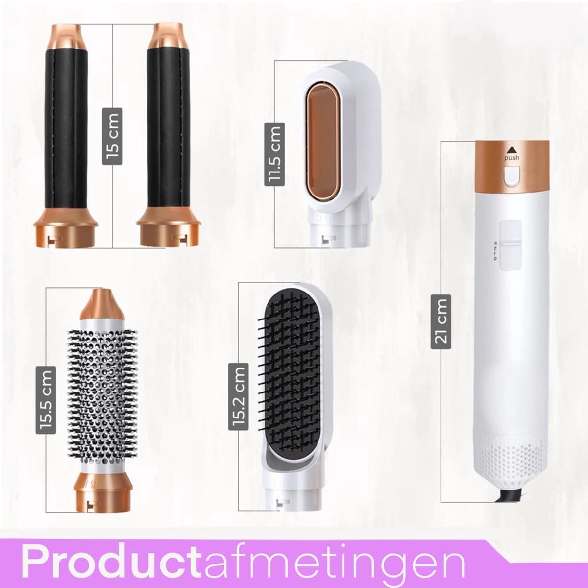 Glamoureuze Fineza Multistyler V4: 5-in-1 Haarstyling Innovatie in Chique Wit & Goud - Voor Elke Stijl, Elke Dag!