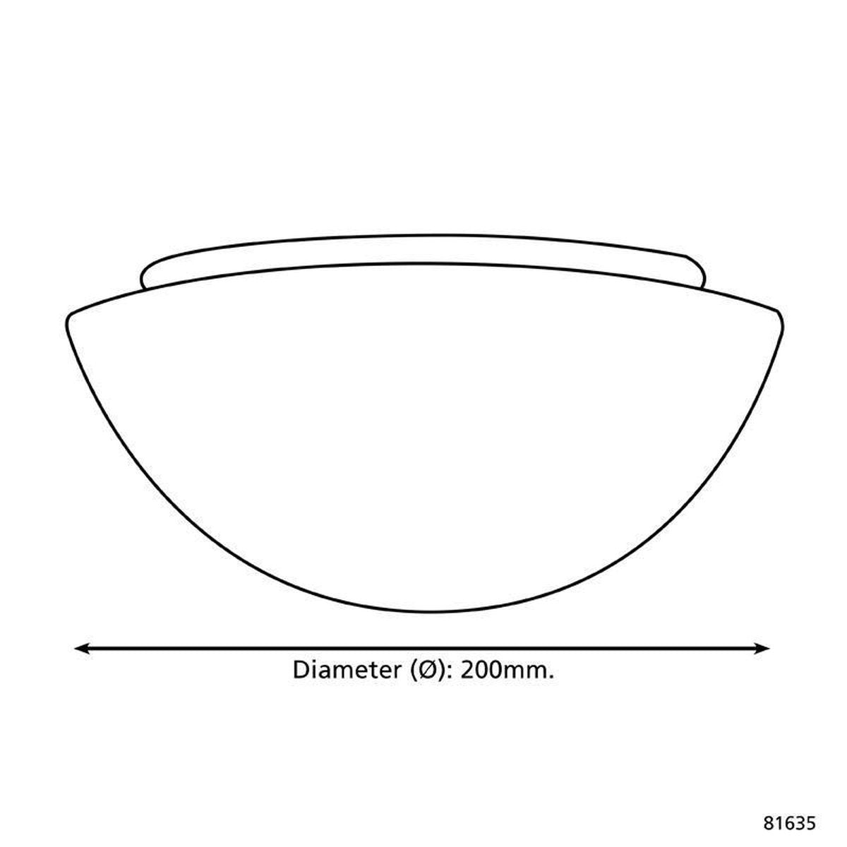 EGLO Plafondlamp - Ø20 cm - Wit - Opbouwlamp met E27 fitting - Metalen plafondarmatuur met glazen kap - Klassiek design voor hal slaapkamer woonkamer