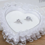 Hartvormige Ring Geschenkdoos - Perfect voor Bruiloft & Verjaardag - Draagbare Sieraden Organisator - Lichtgewicht Ketting & Broche Houder - Wit