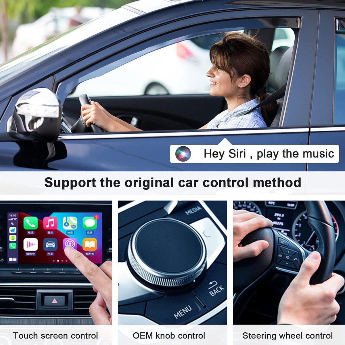 Draadloze CarPlay Adapter voor iPhone – 5GHz WiFi & Bluetooth – Automatische Verbinding, Plug & Play Wireless Apple CarPlay Dongle – Geschikt voor Auto’s vanaf 2017 & iOS 10 of hoger – Snel, Compact & Stabiel – Voor Navigatie, Muziek & Spraakbesturing