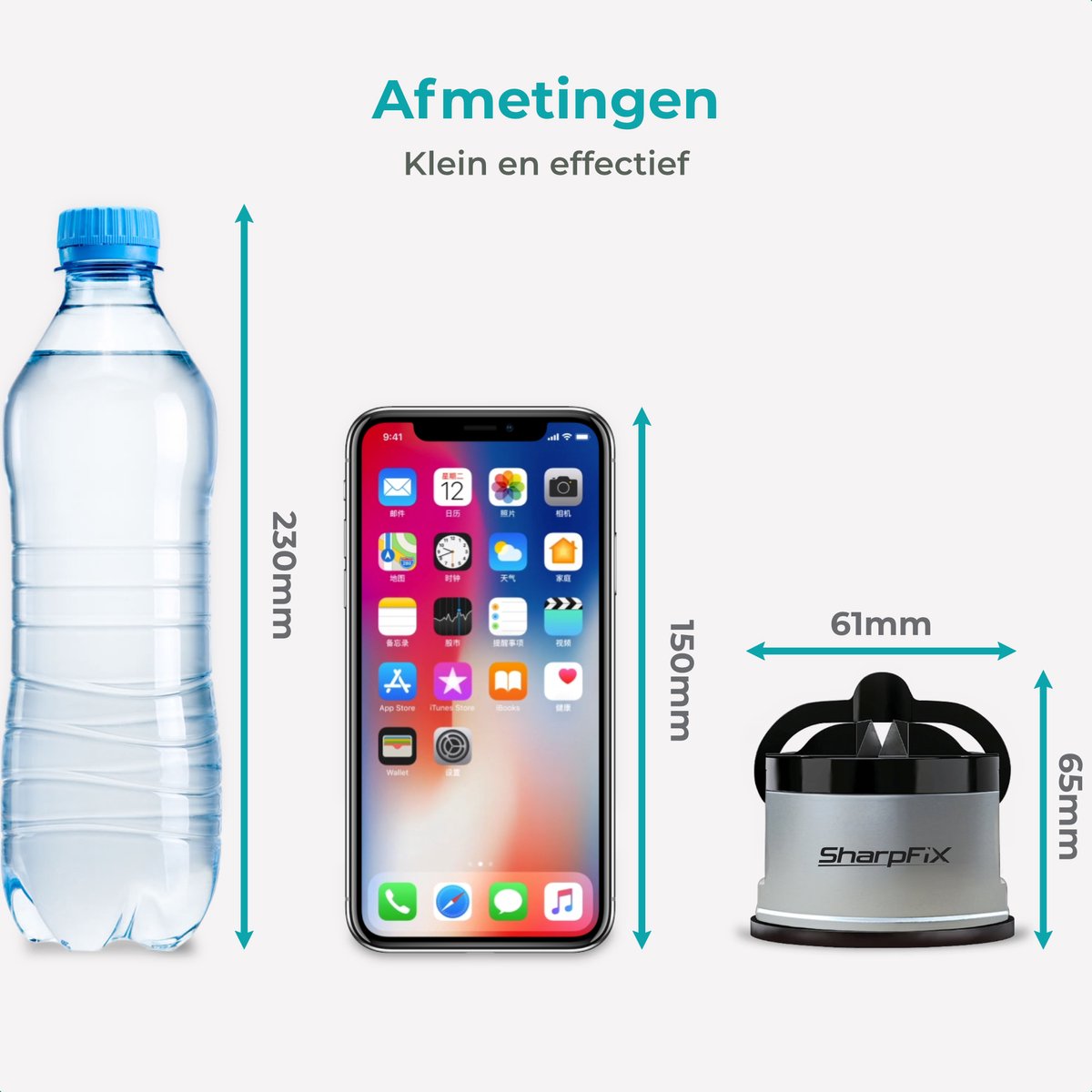 Sharpfix Messenslijper - Zuignap Slijper - H1313B - Keukenslijper met Zuigvoet - Handmatige Messenscherper - Zilver - Compact Slijpapparaat voor Messen en Keukenhulpmiddelen