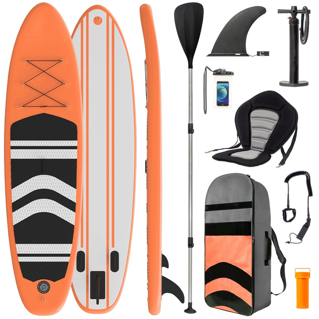 SUP Board met Kajakstoel - Supboard - Complete Set - 320x81x15cm - 135kg Max - Lichtgewicht - Voor Volwassenen & Kinderen - Oranje