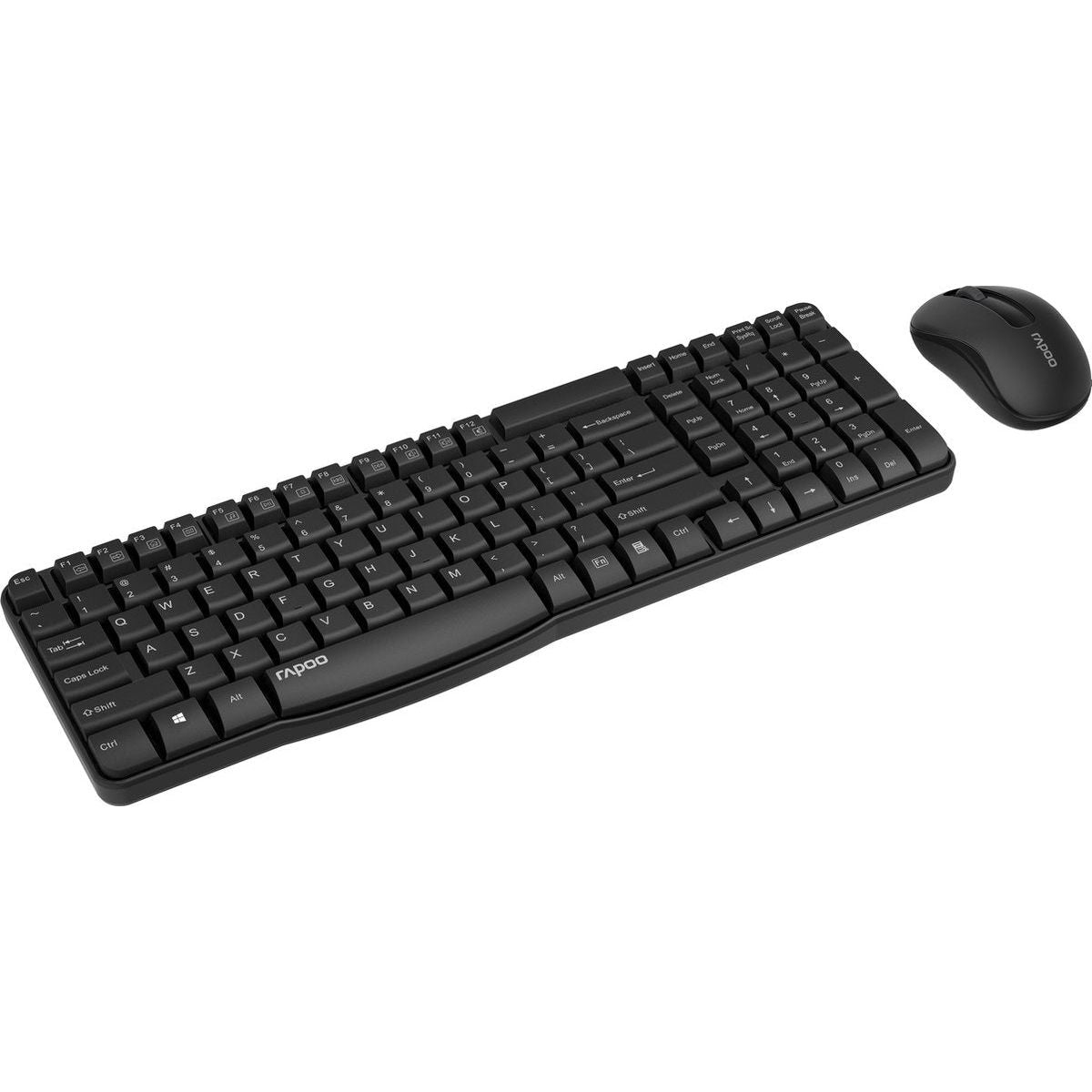 Draadloos Toetsenbord en Muis Set – AZERTY Indeling – Rapoo X1800S – Bluetooth Verbinding – Stil Toetsenbord met Sneltoetsen – Optische Muis – Energiezuinig – Zwart – Geschikt voor Windows en macOS