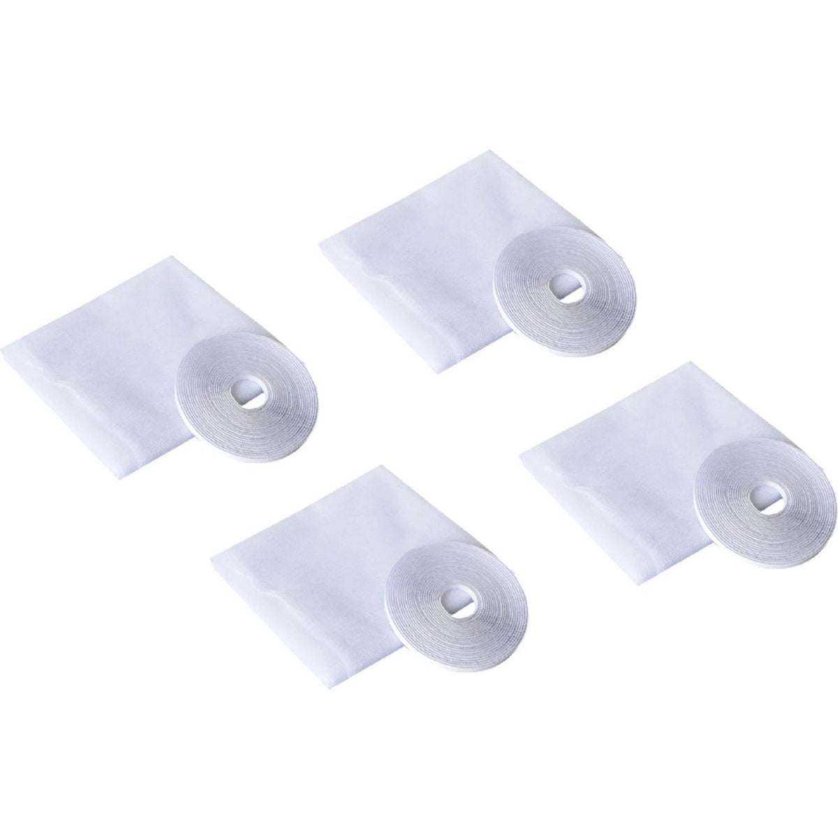 4 Stuks - Vliegengaas voor Ramen - Insectenwerende Netten - Raamhor - Horrengaas - Vliegengordijn - Afneembaar en Wasbaar - 1.3m x 1.55m - Inclusief 4 Rollen Zelfklevende Tapes - Wit