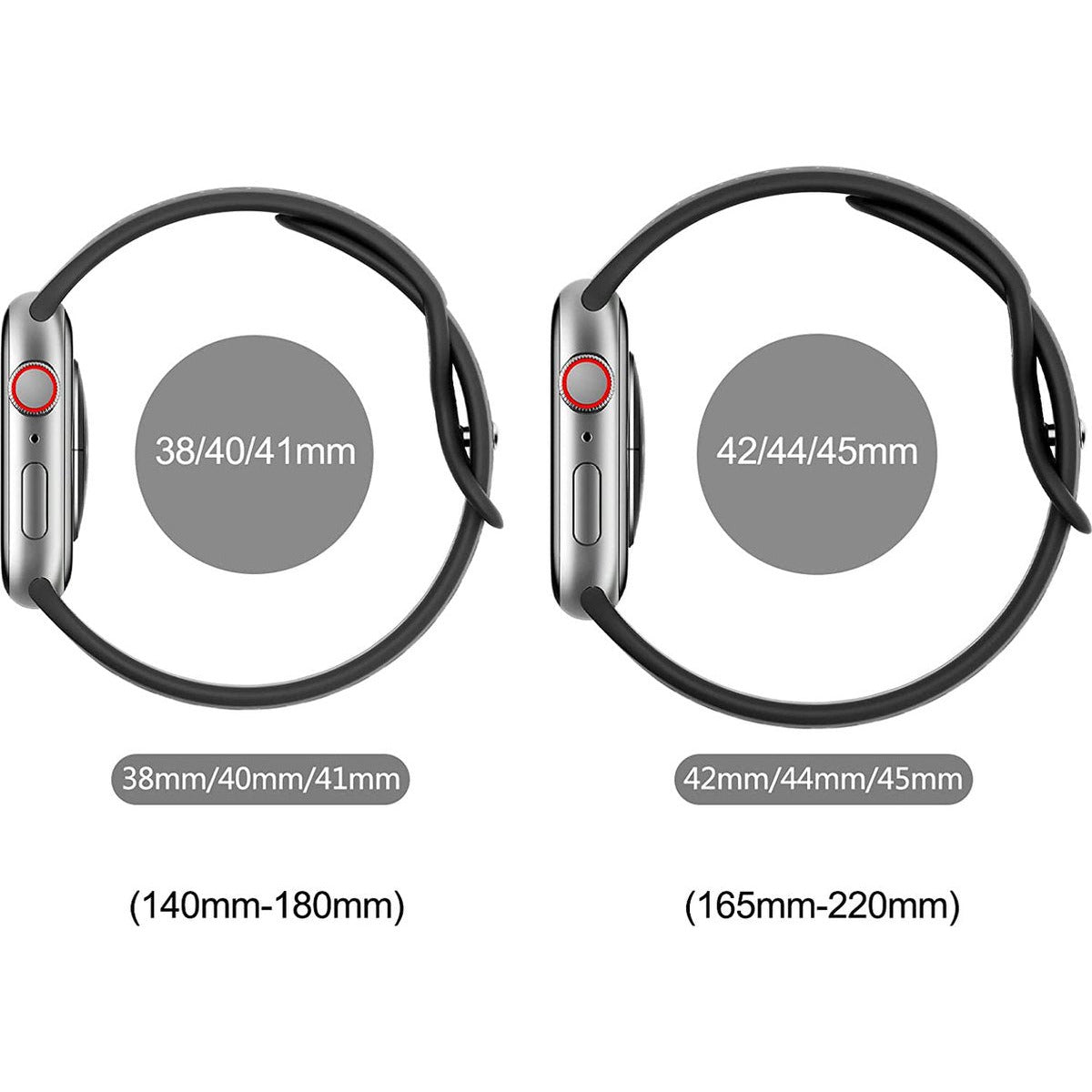 Vervangende Siliconen Sportband - Geschikt Voor Apple Watch - 38mm, 40mm, 41mm - Siliconen Fitness Bandje - Ademend - Comfortabel - Waterdicht - Geschikt voor Apple Watch Series 8, 7, 6, 5, 4, 3, 2, 1, SE