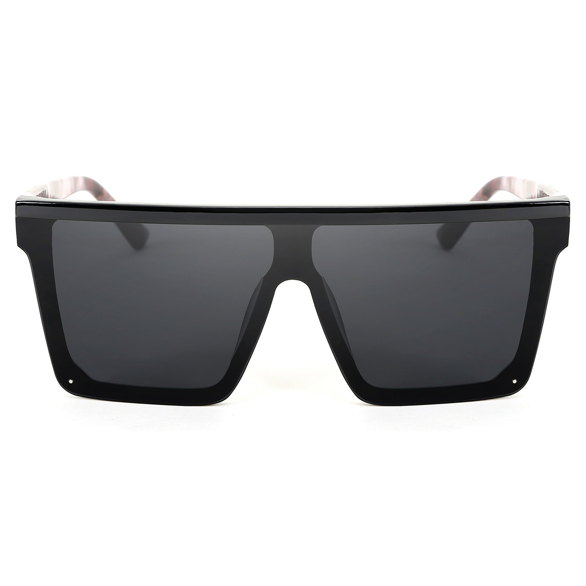 FEISEDY Flat Top Shield Zonnebril - Oversized Vierkante Randloze Bril Voor Dames en Heren - UV400 Bescherming - Modieuze Plat Op Schild Zonnebril - Antikras en Duurzaam - Geschikt Voor Wandelen, Rijden, Winkelen - Model B2470