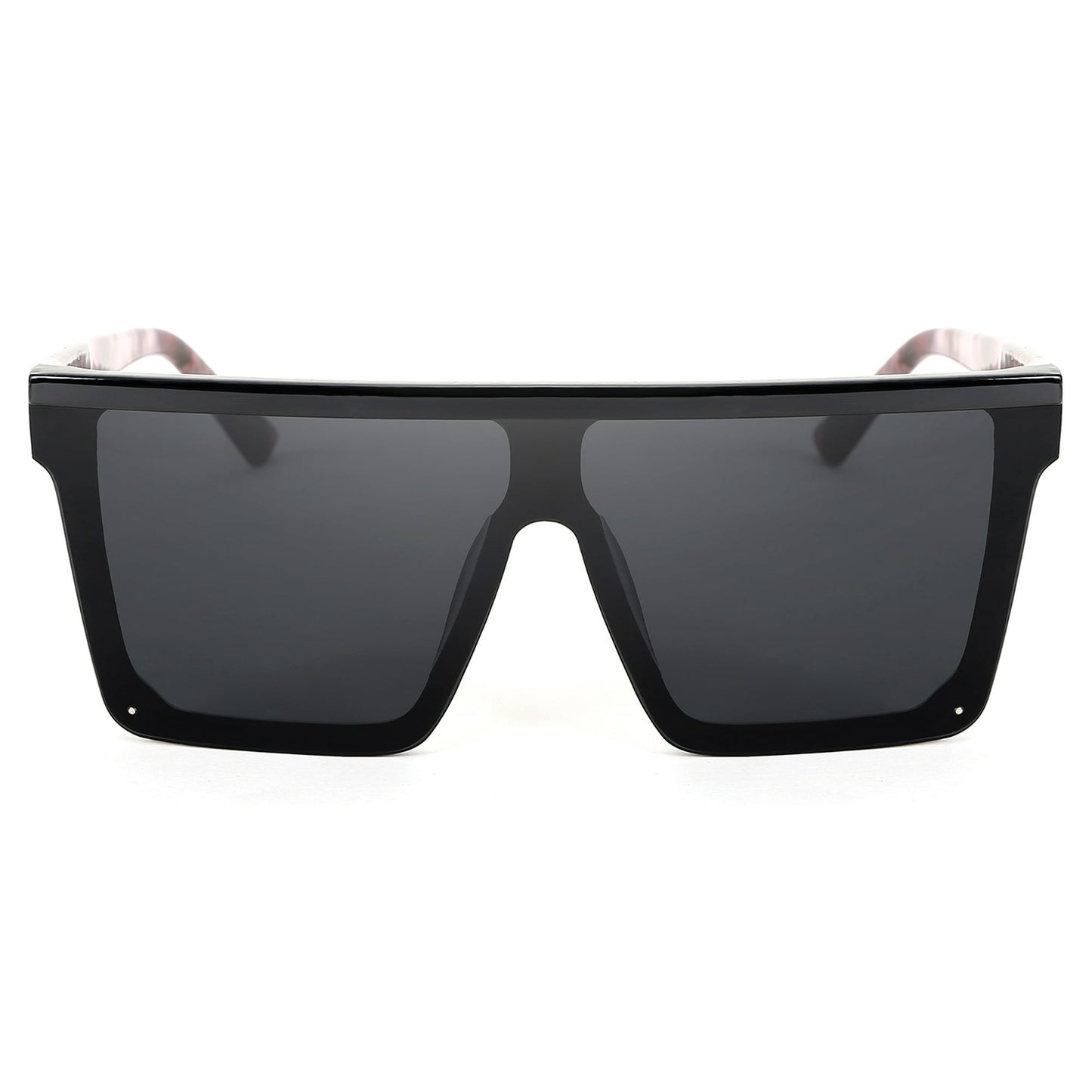 FEISEDY Flat Top Shield Zonnebril - Oversized Vierkante Randloze Bril Voor Dames en Heren - UV400 Bescherming - Modieuze Plat Op Schild Zonnebril - Antikras en Duurzaam - Geschikt Voor Wandelen, Rijden, Winkelen - Model B2470