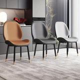 Eetkamerstoel Bruin – Moderne PU Leren Stoel met Metalen Poten – Ergonomische Keukenstoel met Comfortabele Rugleuning – Zachte Zitting met Hoge Dichtheid Schuim – Design Bijzetstoel voor Woonkamer, Keuken, Kantoor of Ontvangstruimte