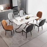 Eetkamerstoel Bruin – Moderne PU Leren Stoel met Metalen Poten – Ergonomische Keukenstoel met Comfortabele Rugleuning – Zachte Zitting met Hoge Dichtheid Schuim – Design Bijzetstoel voor Woonkamer, Keuken, Kantoor of Ontvangstruimte