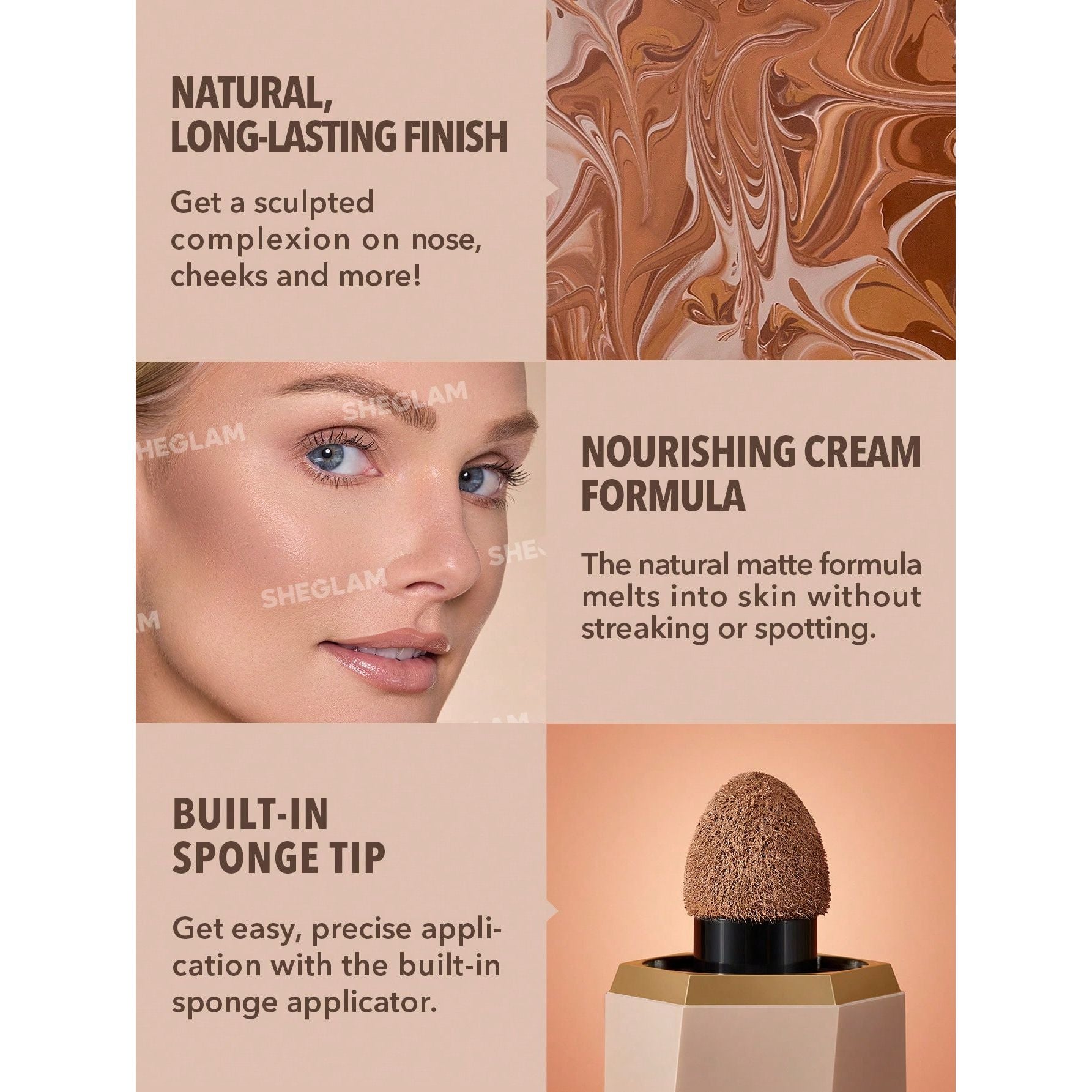 2 stuks SHEGLAM Vloeibare Contour – Sun Sculpt Soft Tan – Langhoudende & Hoog Gepigmenteerde Contour – Vloeibare Bronzer Voor Gezicht – Super Blendbare Formule Voor Een Zonnige Gloed – Sculpt & Snatched Effect Voor Dagelijks Gebruik