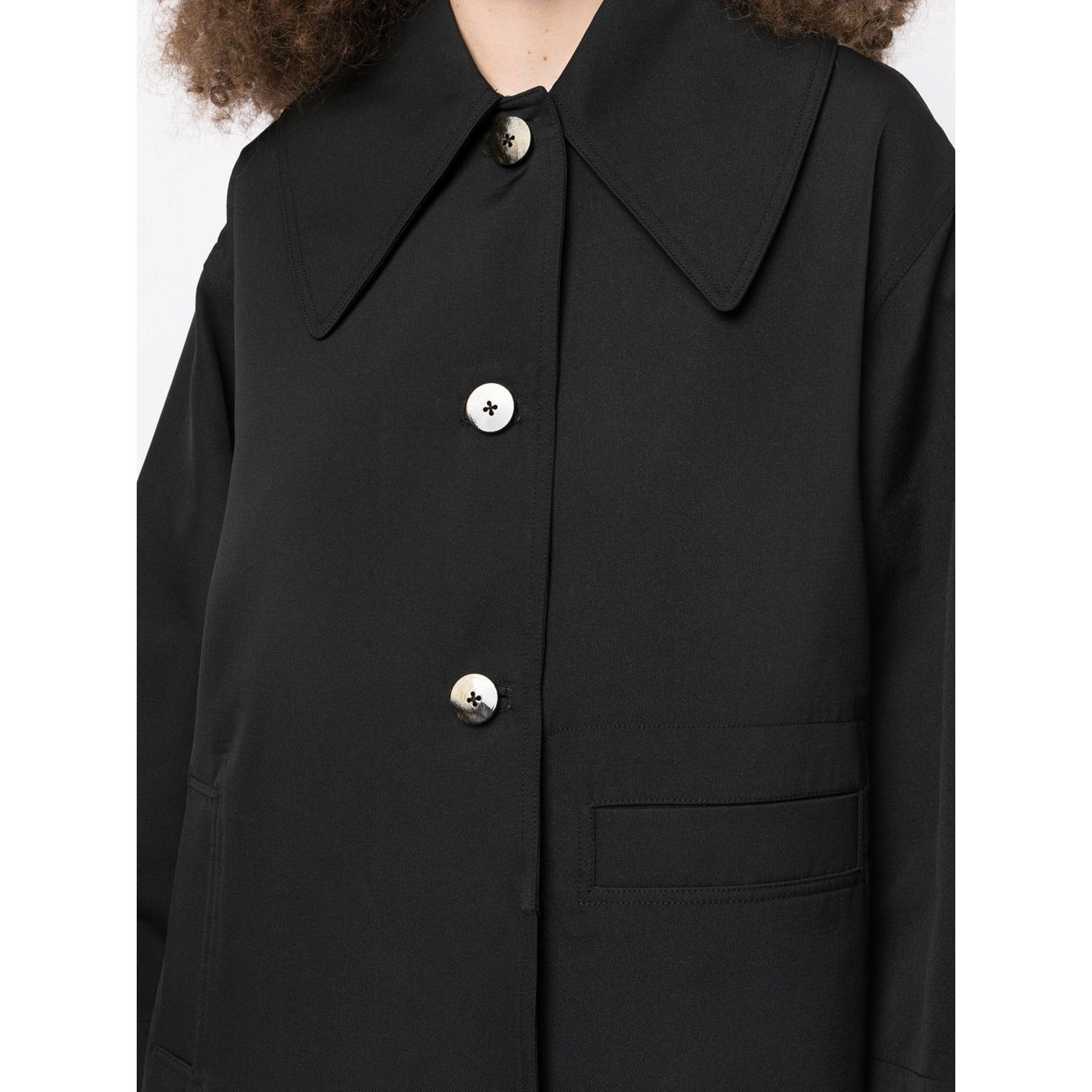 GANNI - Heavy Twill Oversized Midi-Jas in Maat L/XL - Duurzaam, Stijlvol en Milieuvriendelijk