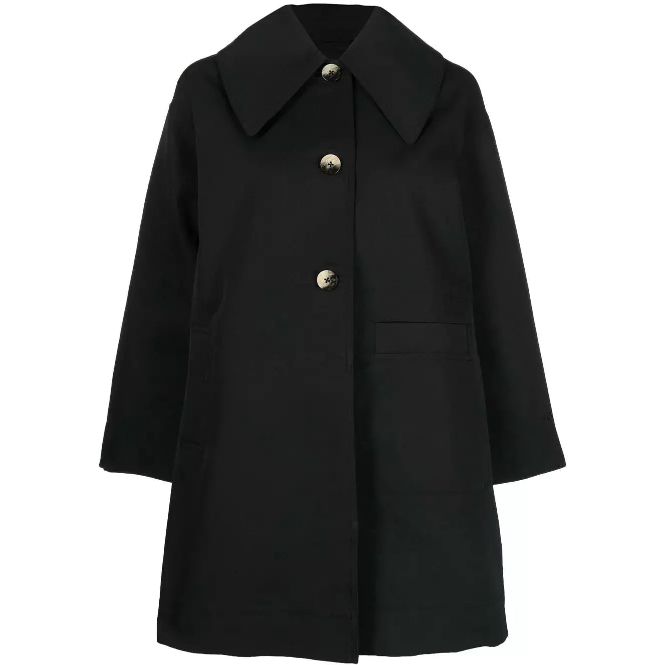 GANNI - Heavy Twill Oversized Midi-Jas in Maat L/XL - Duurzaam, Stijlvol en Milieuvriendelijk