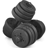 Yaheetech 30KG/66LB Verstelbare Dumbbell Set – Inclusief Halterset – Antislip Handgrepen – Cement Gewichtschijven en Plating IJzeren Stang – Thuisgebruik – Geschikt voor Volledige Lichaamstraining – Zwart
