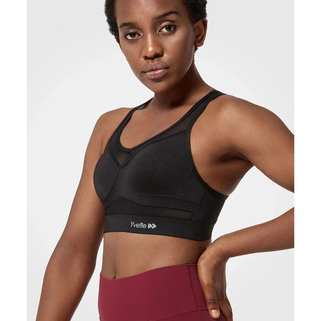 Yvette Shift Racerback Mesh - Maat XXL Gewatteerde Sportbeha - Ultiem Comfort voor High-Impact Sporten - Ademend, Warmteafvoerend & Zweetwerend - Speciaal Ontworpen voor Wandelen, Hardlopen en Workouts
