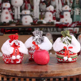 Kerstdecoraties 3D Ontwerp Stoffen Kerstzakken Breien Xmas Cadeauzakken Voor Kerstdecoraties Voor Kinderen - Set van 3 - Rood
