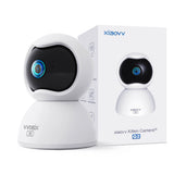 XIAOVV Q2 Beveiligingscamera - Slimme IP Camera - Draadloze WiFi Camera voor Binnen - Beweegdetectie en Nachtzicht - Mini Camera met Groothoeklens - Surveillance Camera - HD Home Security Cam met Appbediening